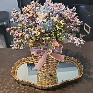 Lavender and Blue Floral Basket